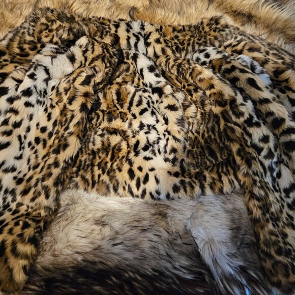 Vintage Express Small Cropped Faux Cheetah Fur Coat - Picture 4 of 8